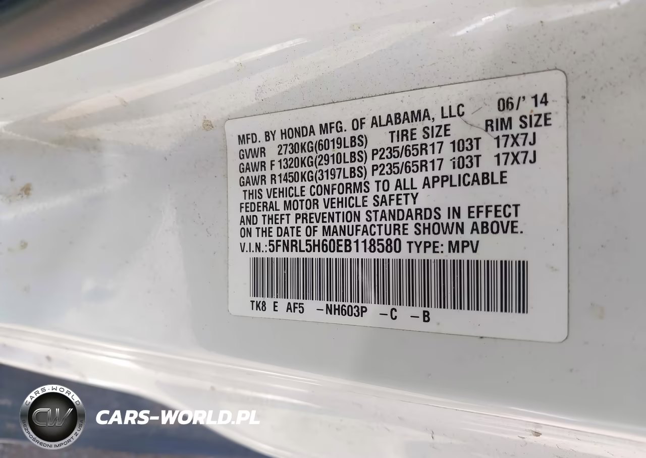 2014 Honda Odyssey Ex-L VIN:5FNRL5H60EB118580 - 9