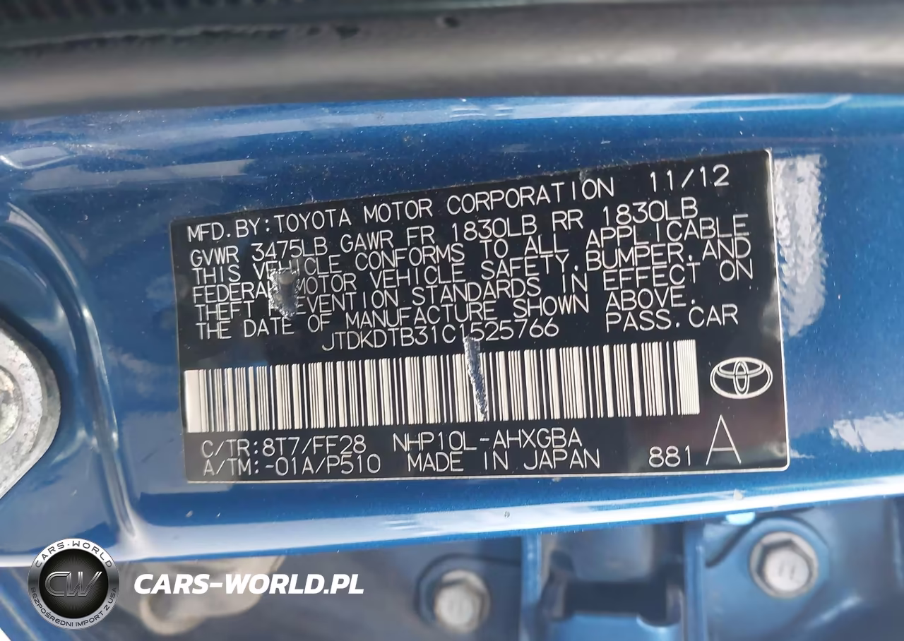 2012 Toyota Prius C Three VIN:JTDKDTB31C1525766 - 9