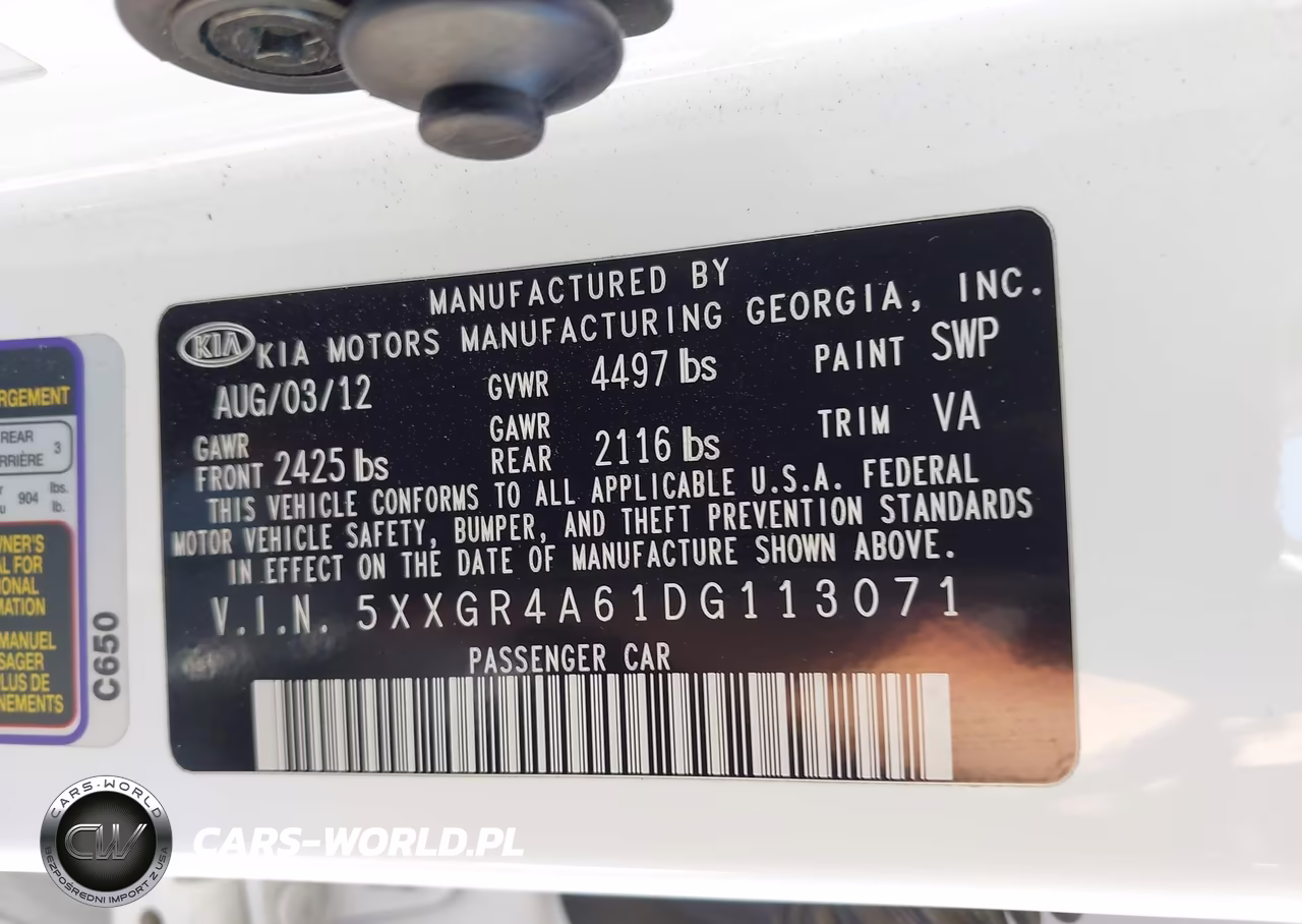 2013 Kia Optima Sx VIN:5XXGR4A61DG113071 - 9