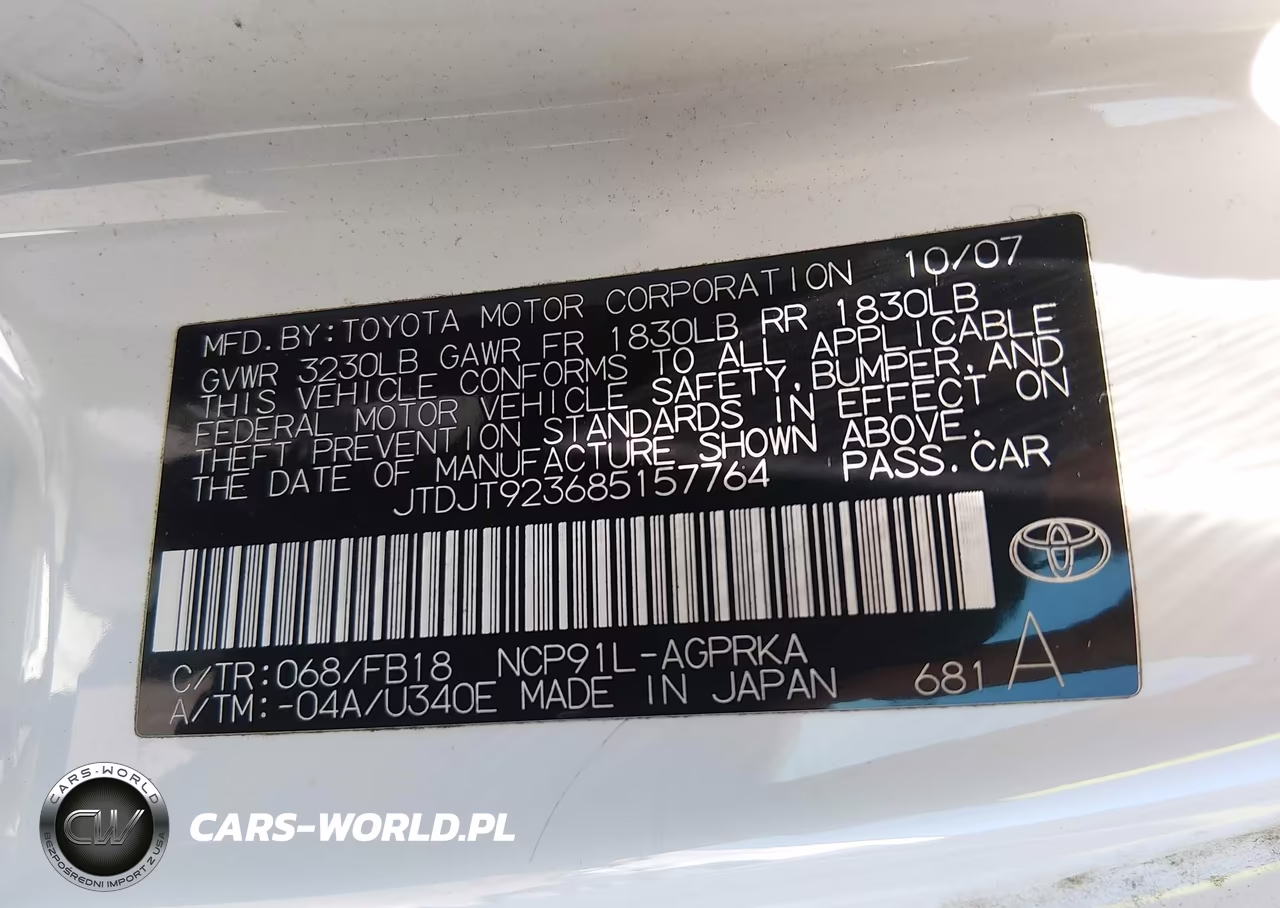2008 Toyota Yaris VIN:JTDJT923685157764 - 9