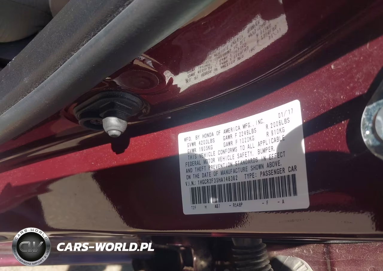 2017 Honda Accord Lx VIN:1HGCR2F35HA148362 - 9