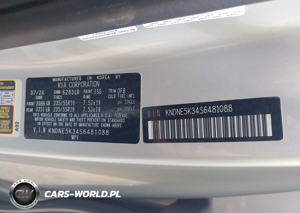 2025 Kia Carnival Mpv Sx Prestige VIN:KNDNE5K34S6481088 - 9