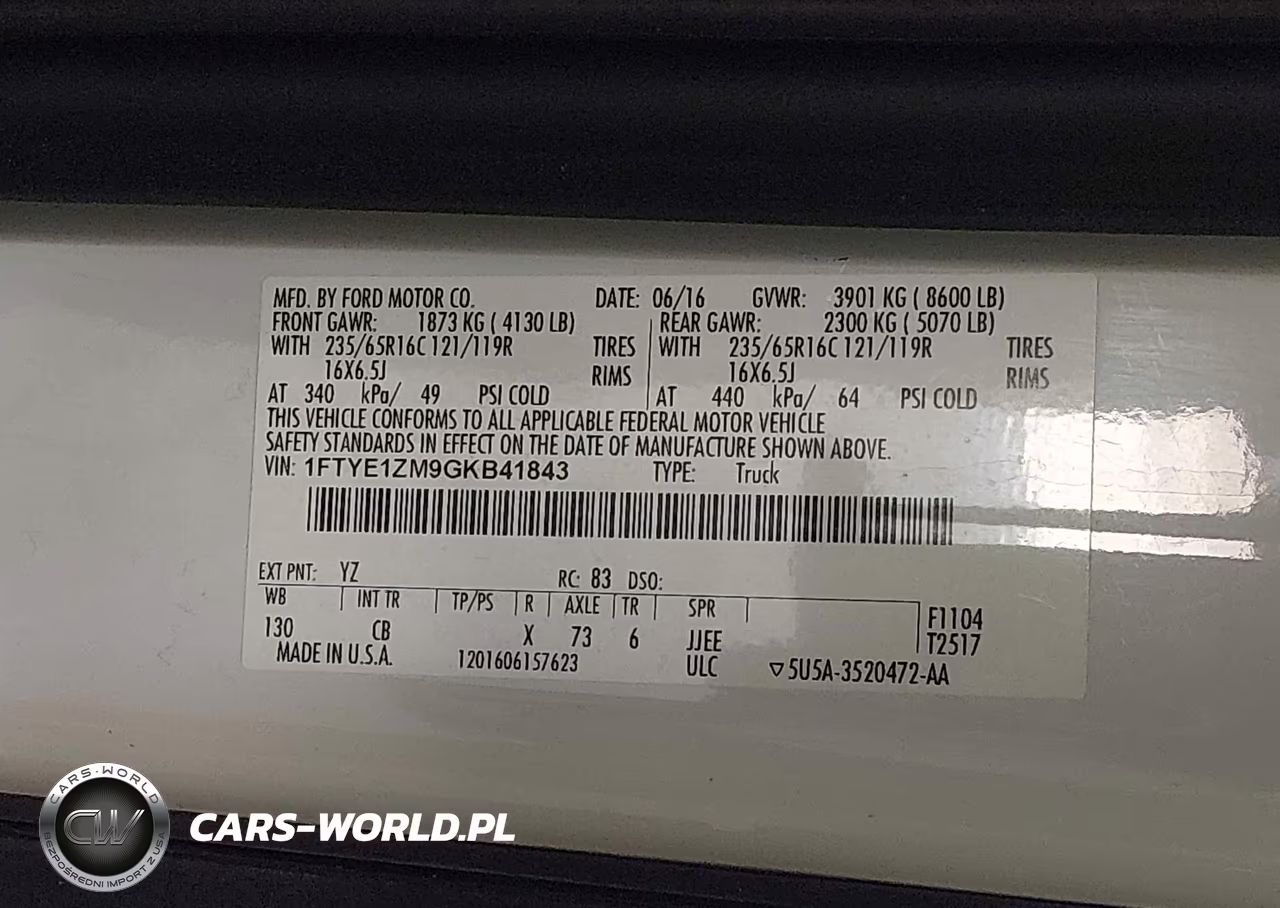 2016 Ford Transit-150 VIN:1FTYE1ZM9GKB41843 - 9