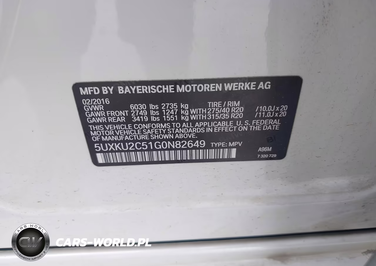 2016 BMW X6 xDrive35I VIN:5UXKU2C51G0N82649 - 9
