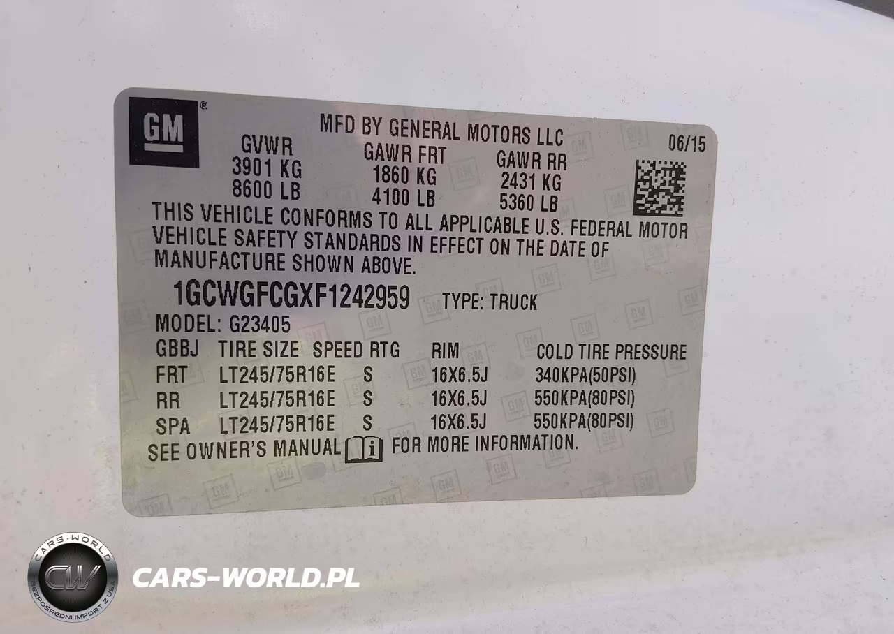 2015 Chevrolet Express 2500 Work Van VIN:1GCWGFCGXF1242959 - 9