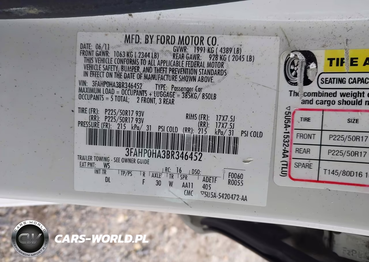2011 Ford Fusion Se VIN:3FAHP0HA3BR346452 - 9