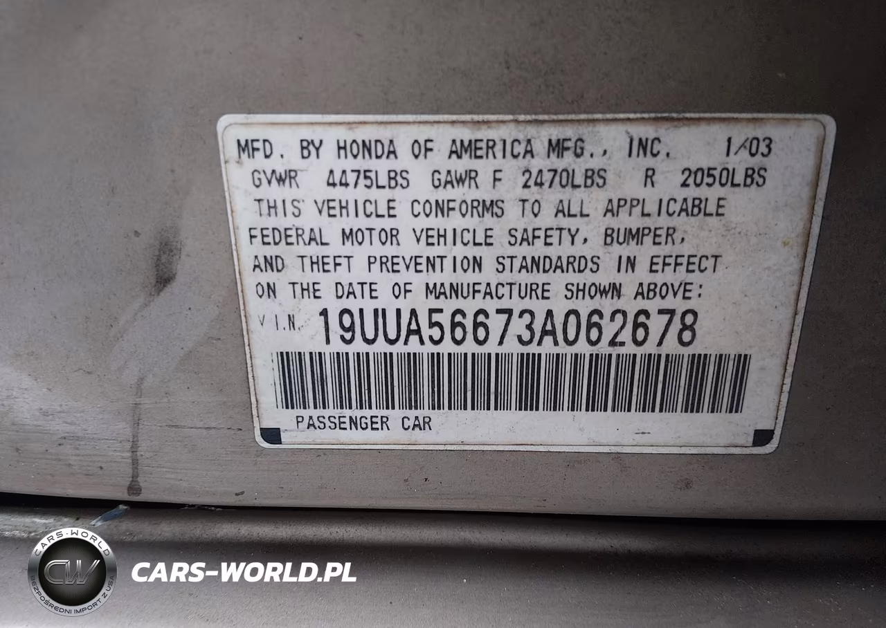 2003 Acura Tl 3.2 VIN:19UUA56673A062678 - 9