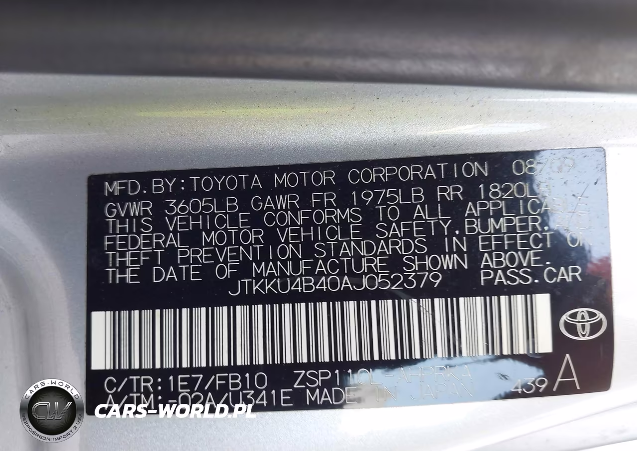2010 Scion Xd VIN:JTKKU4B40AJ052379 - 9