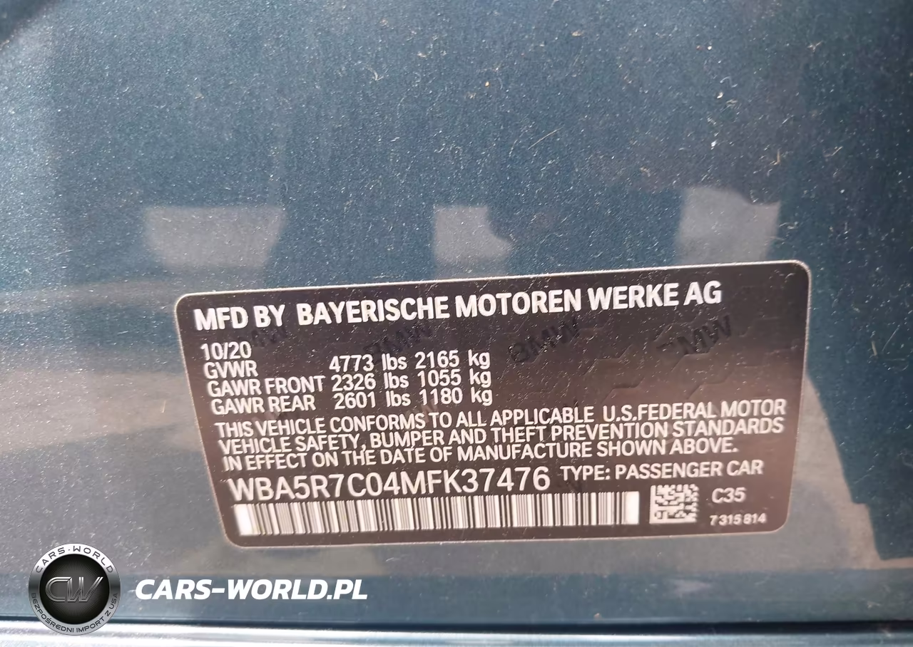 2021 BMW 330I xDrive VIN:WBA5R7C04MFK37476 - 9