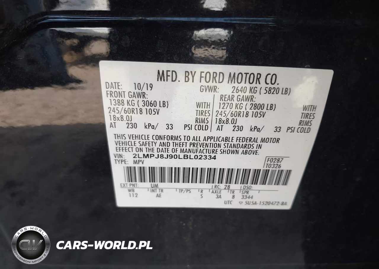 2020 Lincoln Nautilus Standard VIN:2LMPJ8J90LBL02334 - 9