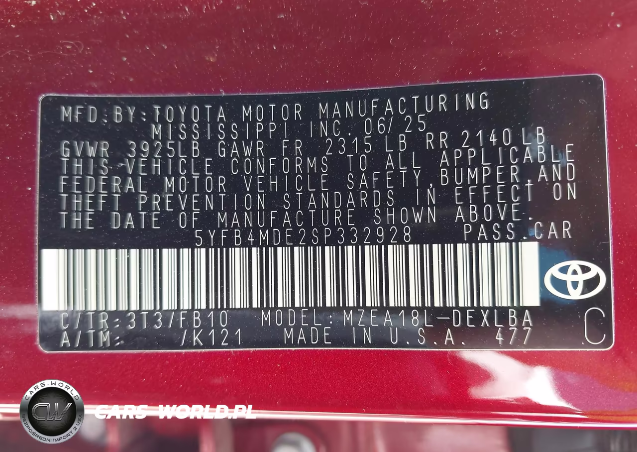 2025 Toyota Corolla Le VIN:5YFB4MDE2SP332928 - 9
