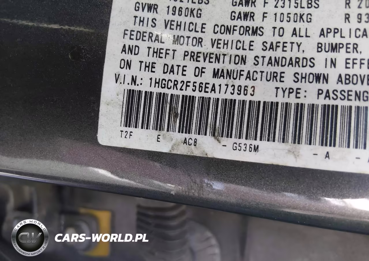2014 Honda Accord Sport VIN:1HGCR2F56EA173963 - 9