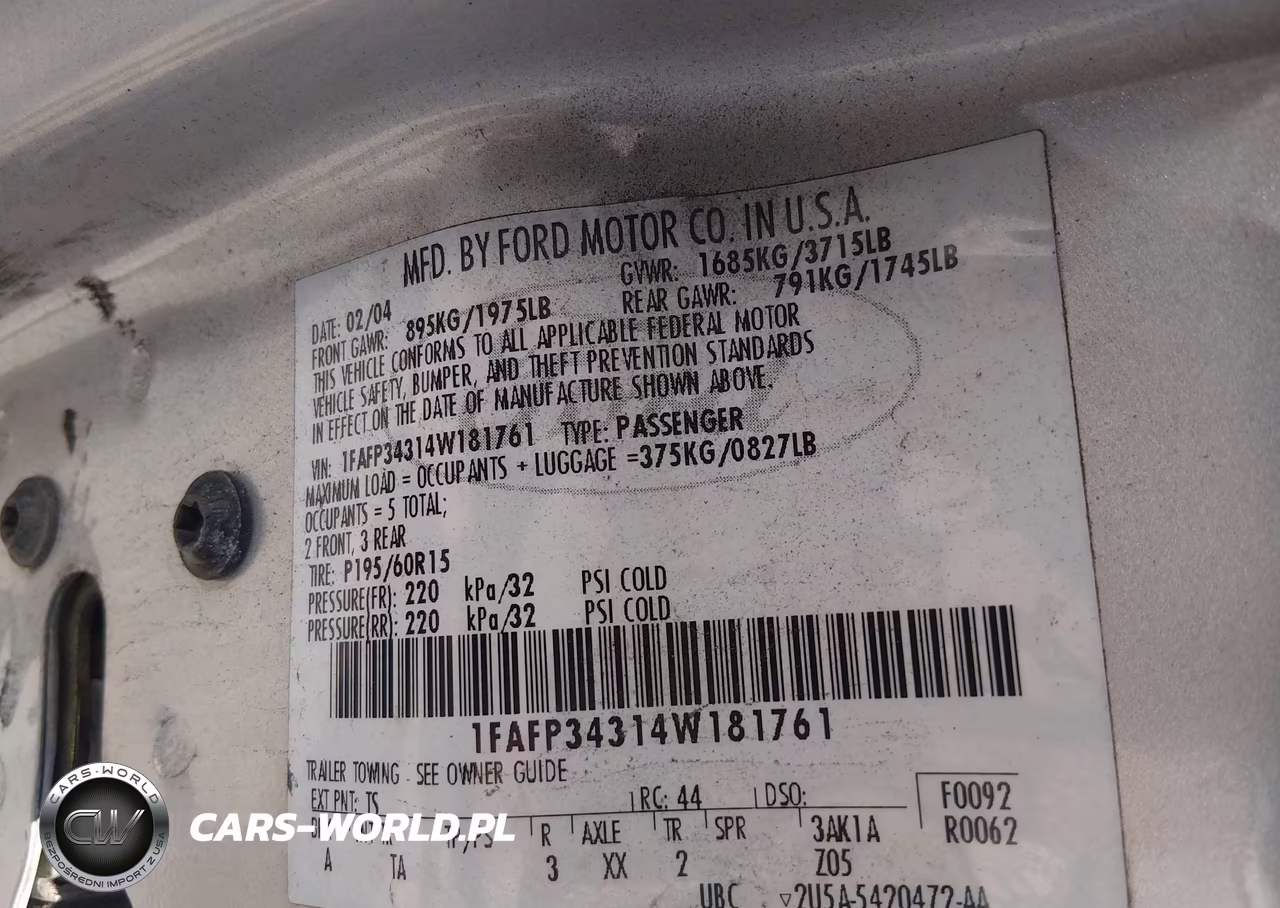 2004 Ford Focus Se VIN:1FAFP34314W181761 - 9