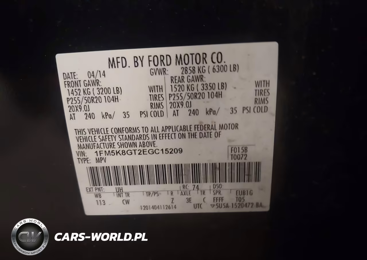2014 Ford Explorer Sport VIN:1FM5K8GT2EGC15209 - 9