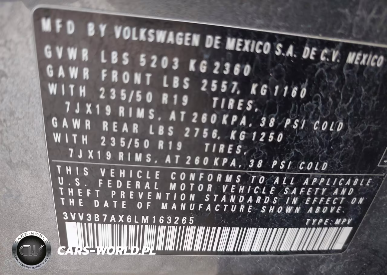 2020 Volkswagen Tiguan 2.0T Se-2.0T Se R-Line Black-2.0T Sel VIN:3VV3B7AX6LM163265 - 9