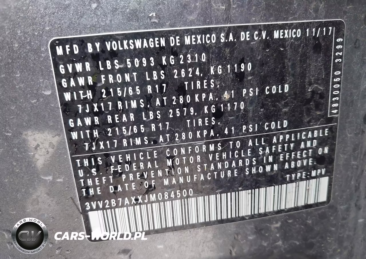 2018 Volkswagen Tiguan 2.0T Se-2.0T Sel VIN:3VV2B7AXXJM084500 - 9