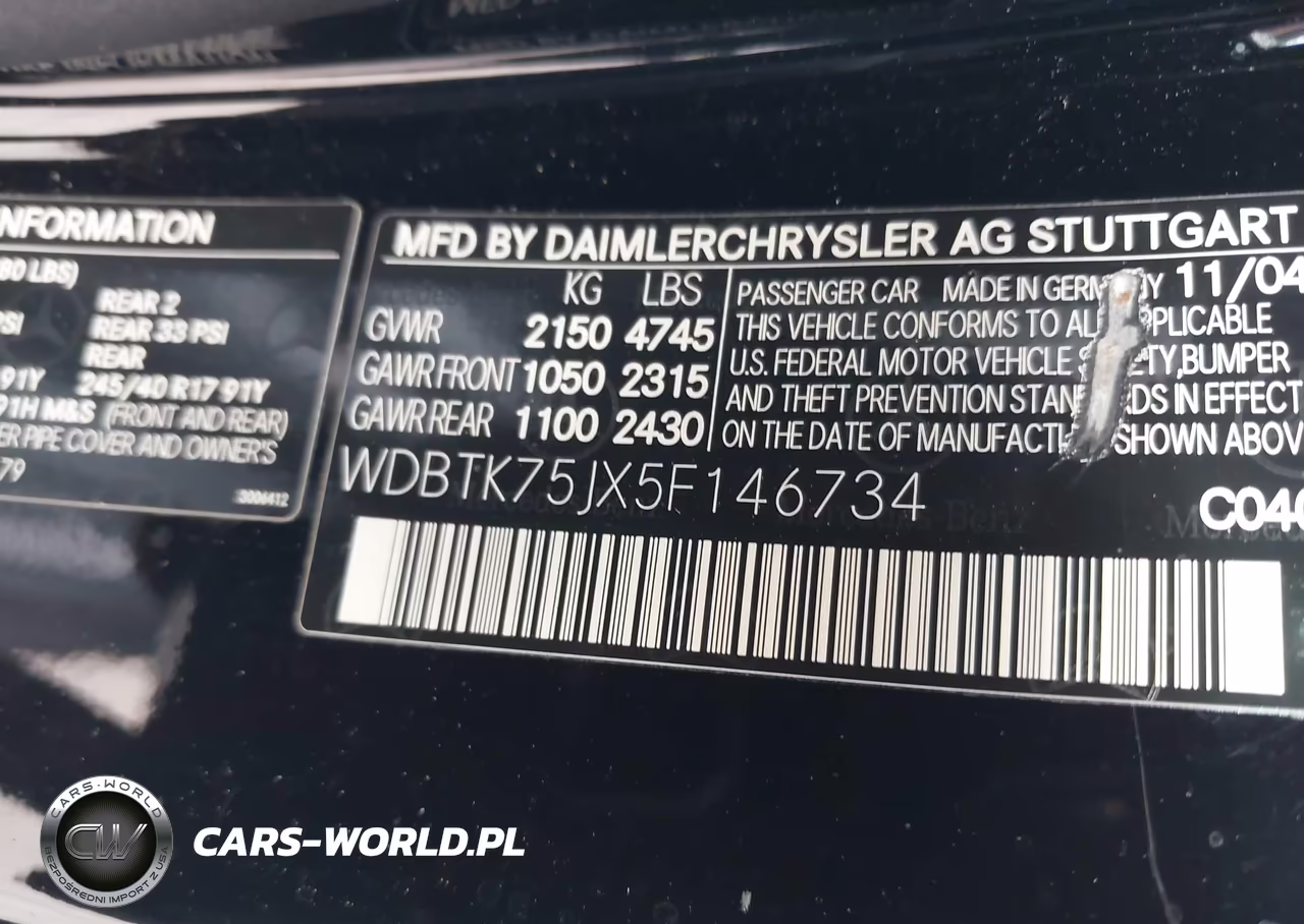 2005 Mercedes-Benz Clk 500 VIN:WDBTK75JX5F146734 - 9