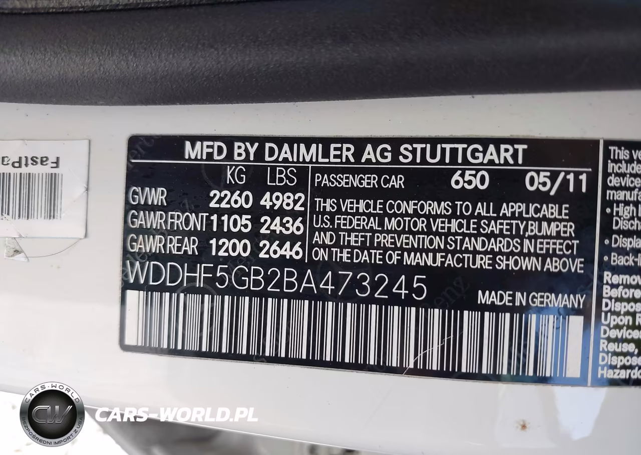 2011 Mercedes-Benz E 350 VIN:WDDHF5GB2BA473245 - 9