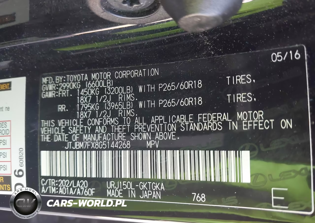 2016 Lexus Gx 460 VIN:JTJBM7FX8G5144268 - 9
