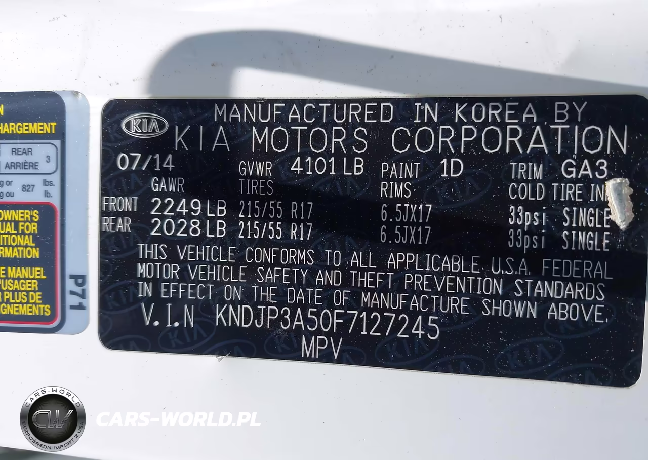 2015 Kia Soul + VIN:KNDJP3A50F7127245 - 9