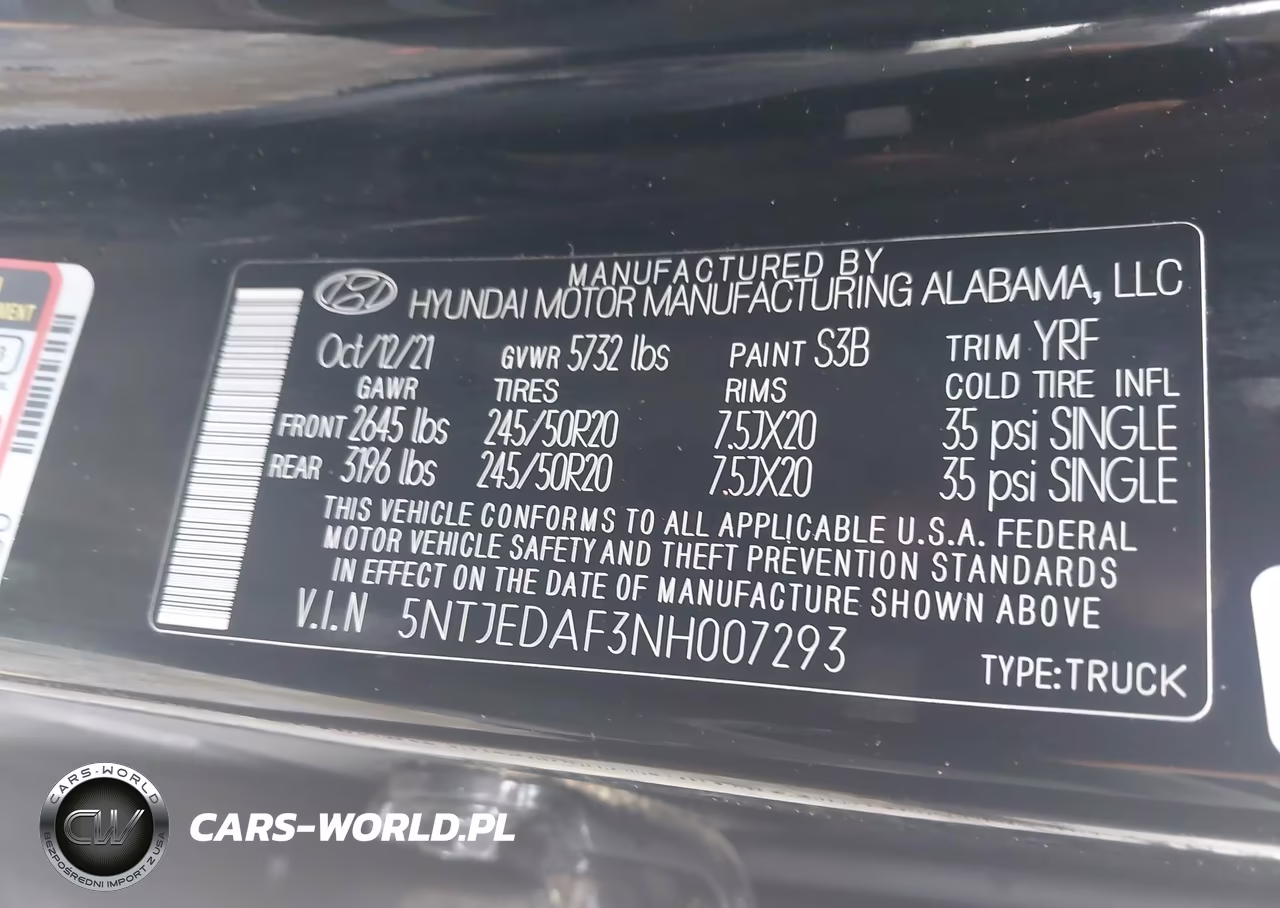 2022 Hyundai Santa Cruz Limited VIN:5NTJEDAF3NH007293 - 9
