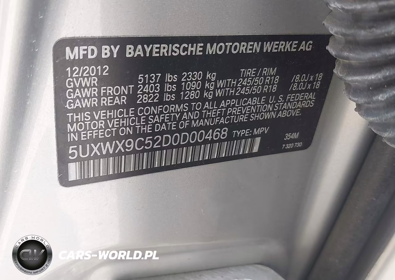 2013 BMW X3 xDrive28I VIN:5UXWX9C52D0D00468 - 9