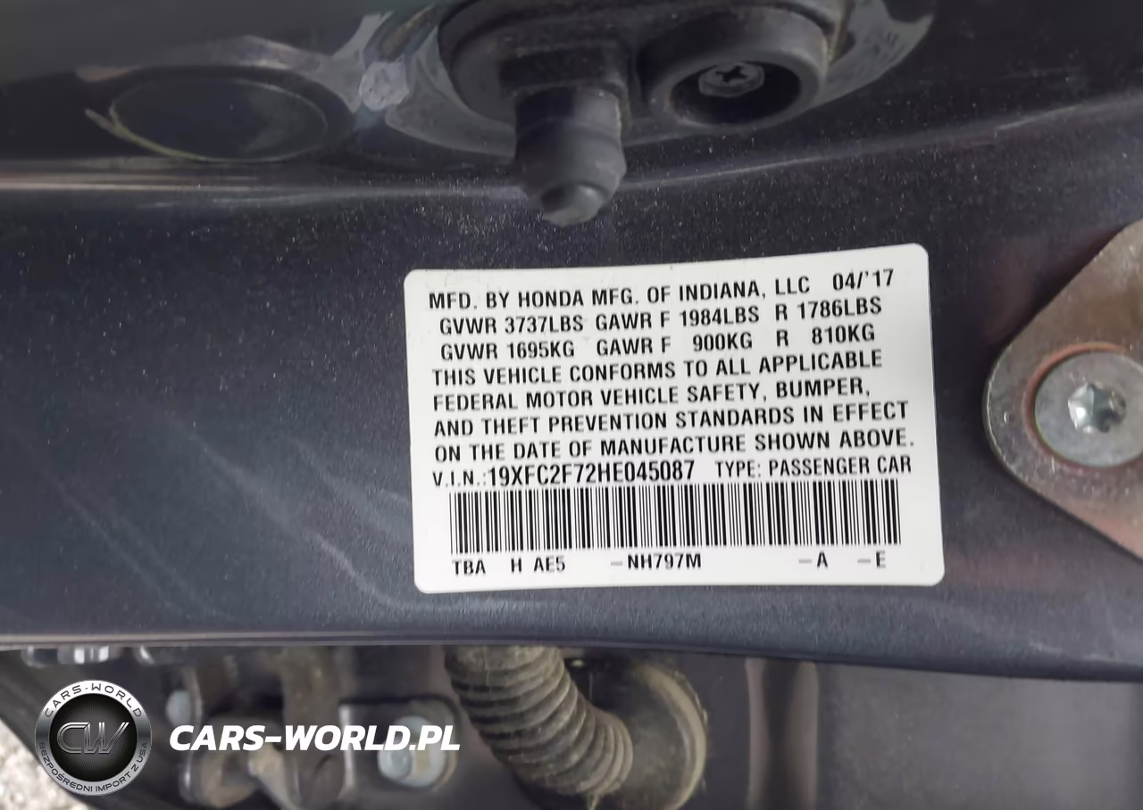 2017 Honda Civic Ex VIN:19XFC2F72HE045087 - 9