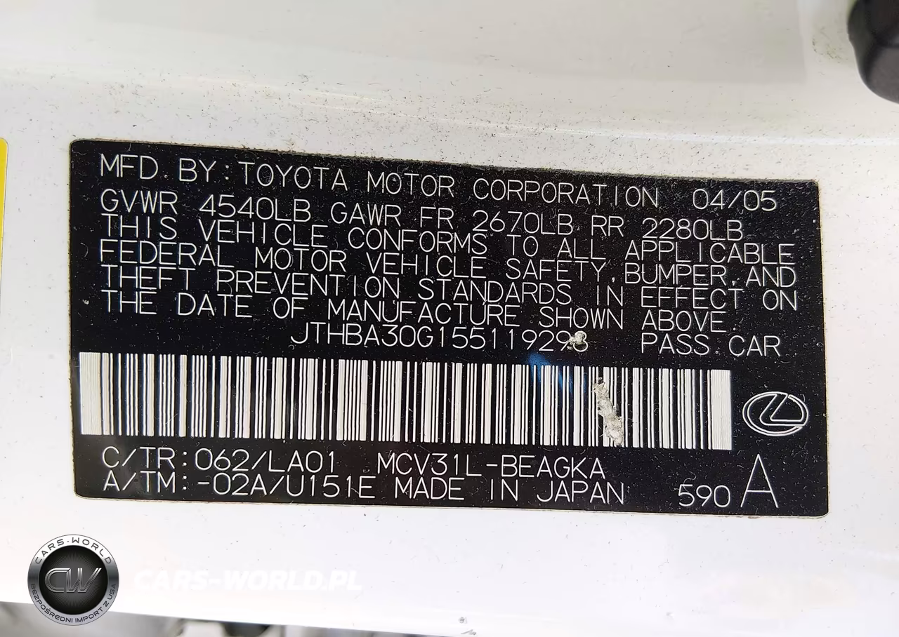 2005 Lexus Es 330 VIN:JTHBA30G155119298 - 9