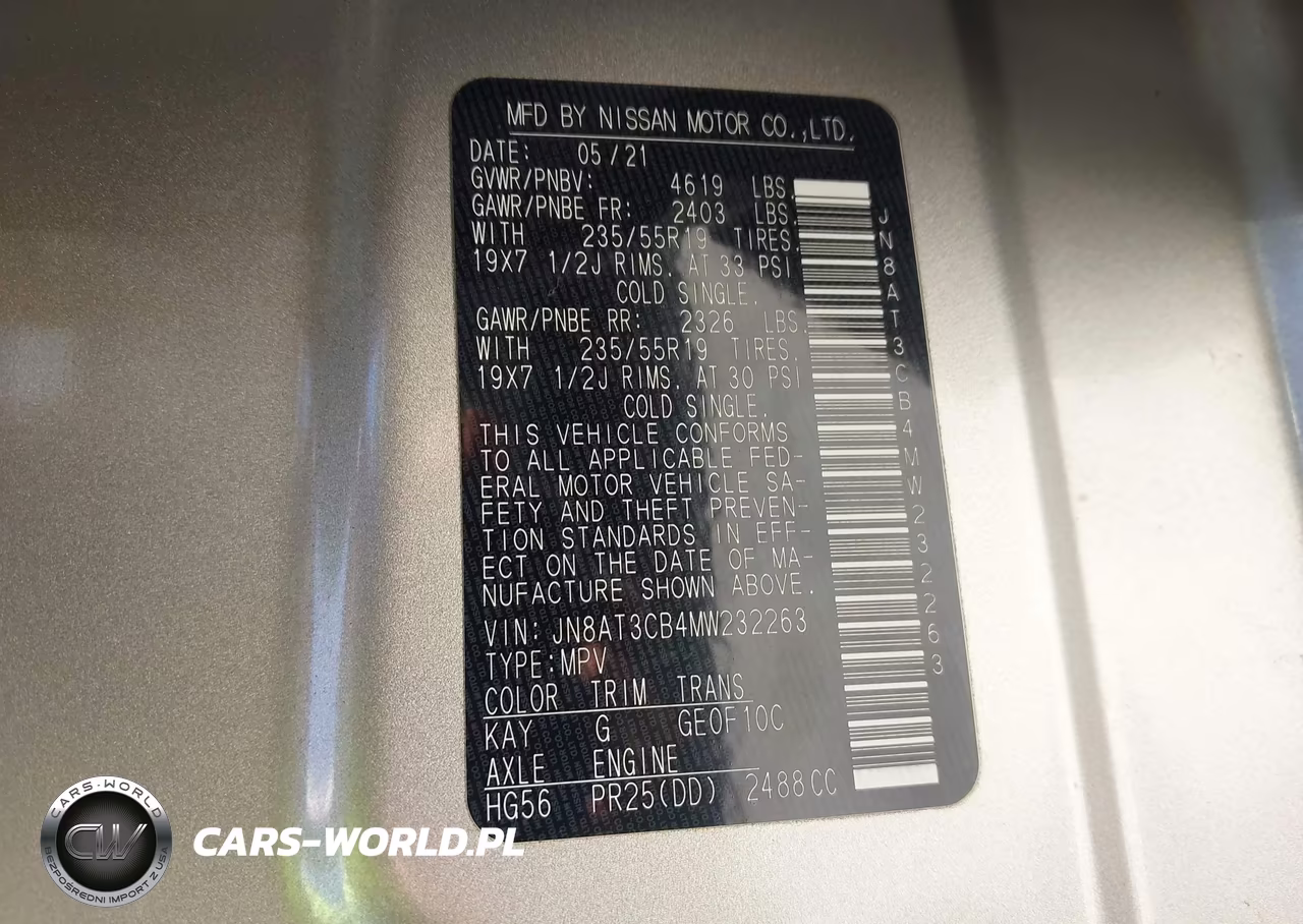 2021 Nissan Rogue Sl Intelligent Awd VIN:JN8AT3CB4MW232263 - 9