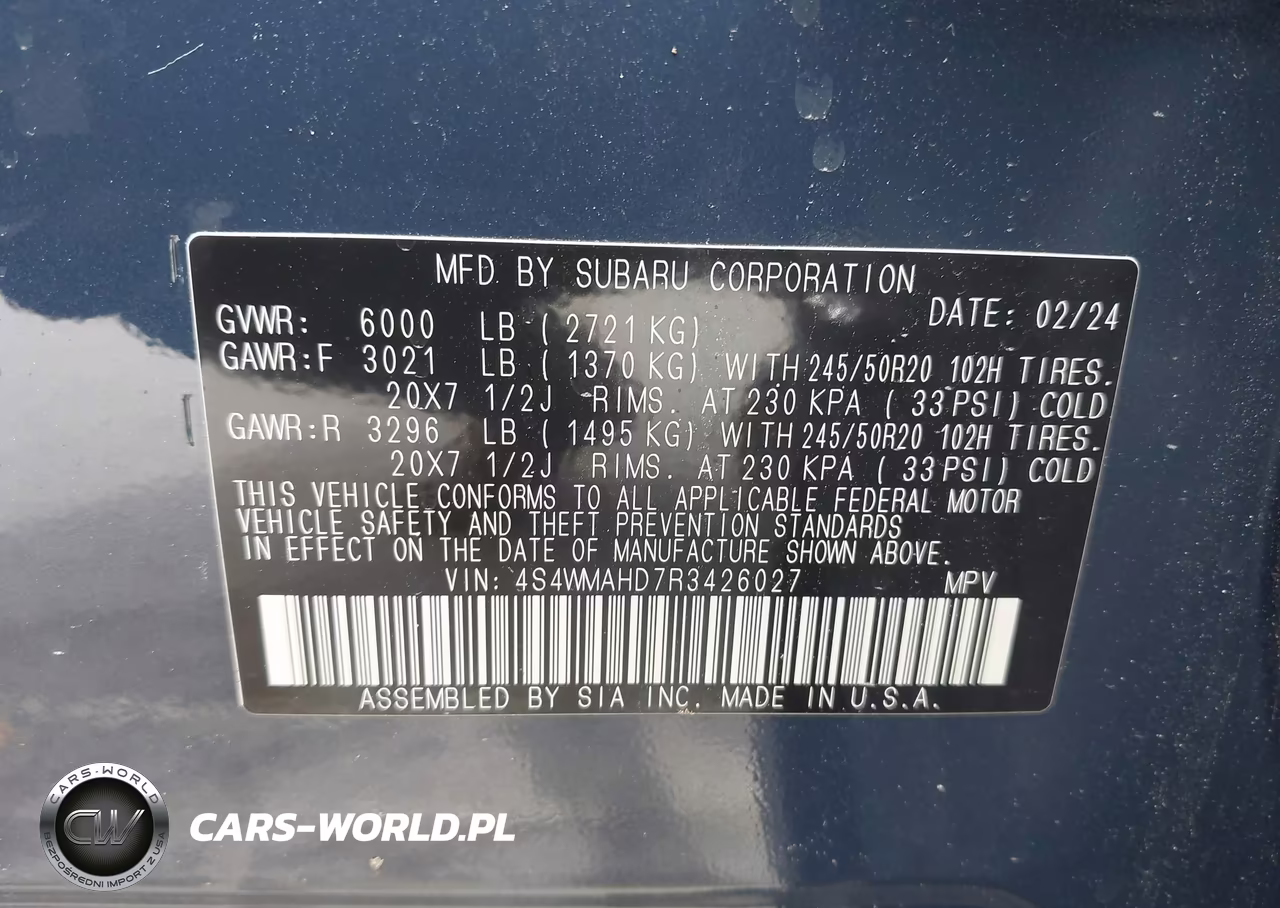 2024 Subaru Ascent Onyx Edition 7-Passenger VIN:4S4WMAHD7R3426027 - 9