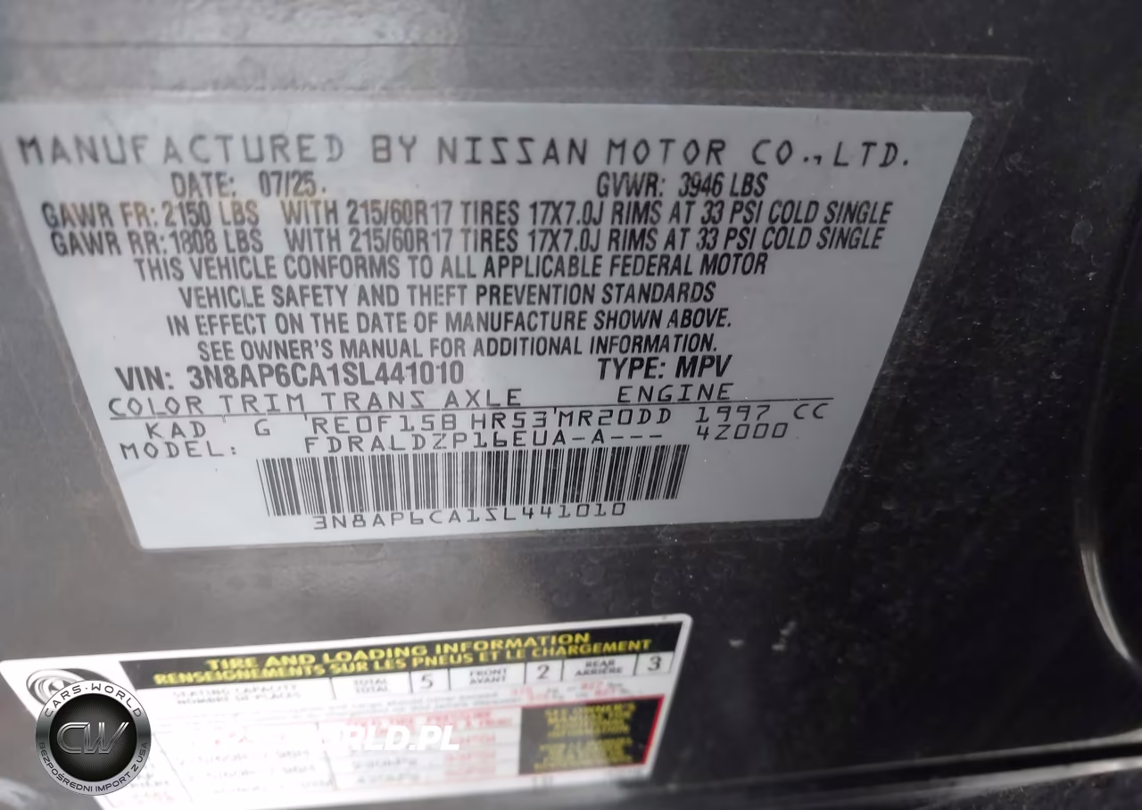2025 Nissan Kicks Sv Fwd VIN:3N8AP6CA1SL441010 - 9