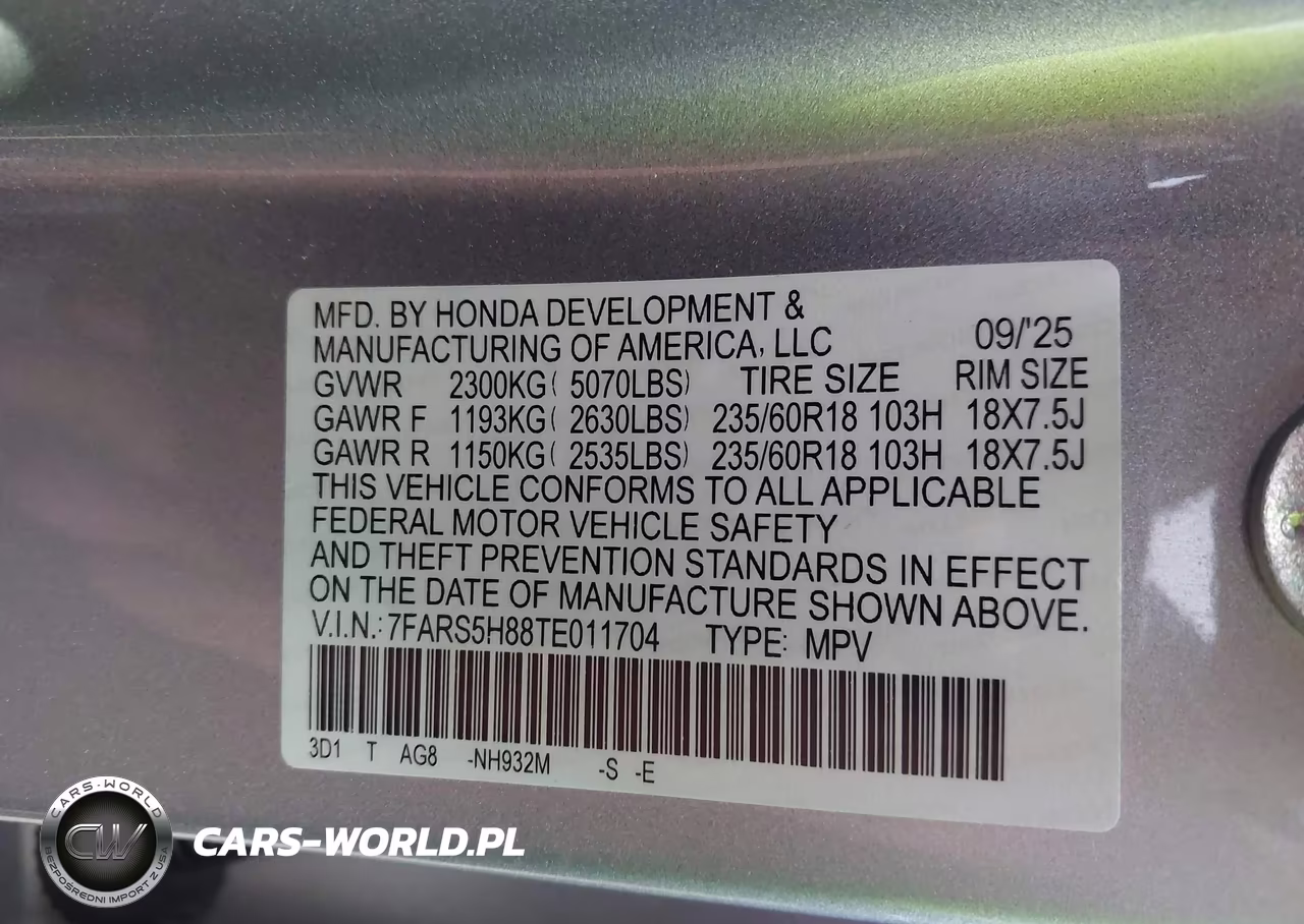 2026 Honda Cr-V Hybrid 2Wd Sport-L VIN:7FARS5H88TE011704 - 9
