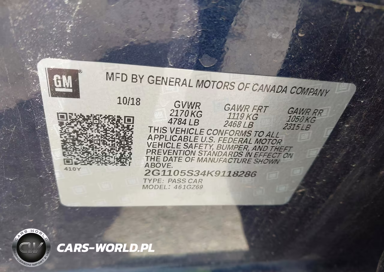 2019 Chevrolet Impala Premier VIN:2G1105S34K9118286 - 9