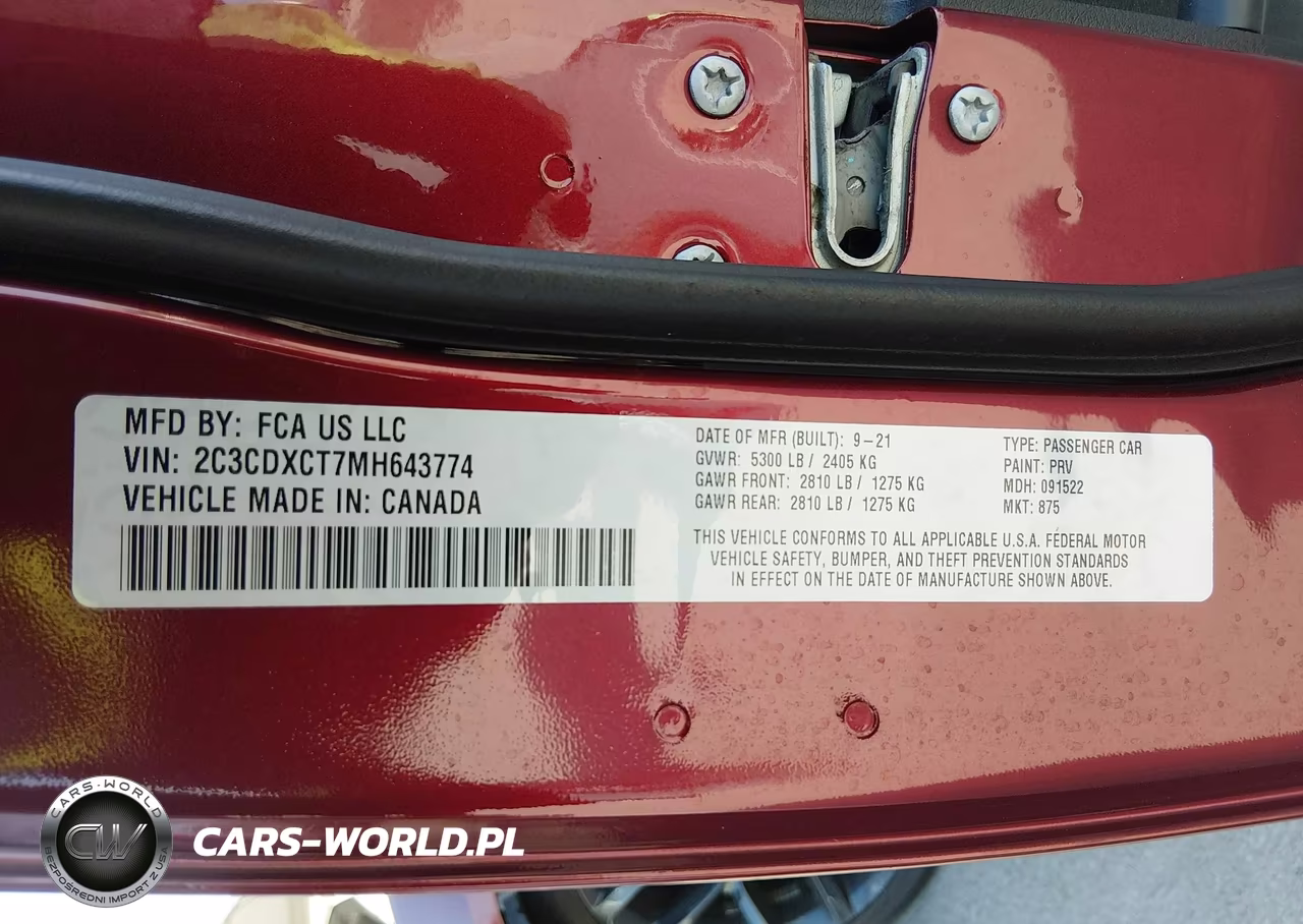 2021 Dodge Charger R-T Rwd VIN:2C3CDXCT7MH643774 - 9