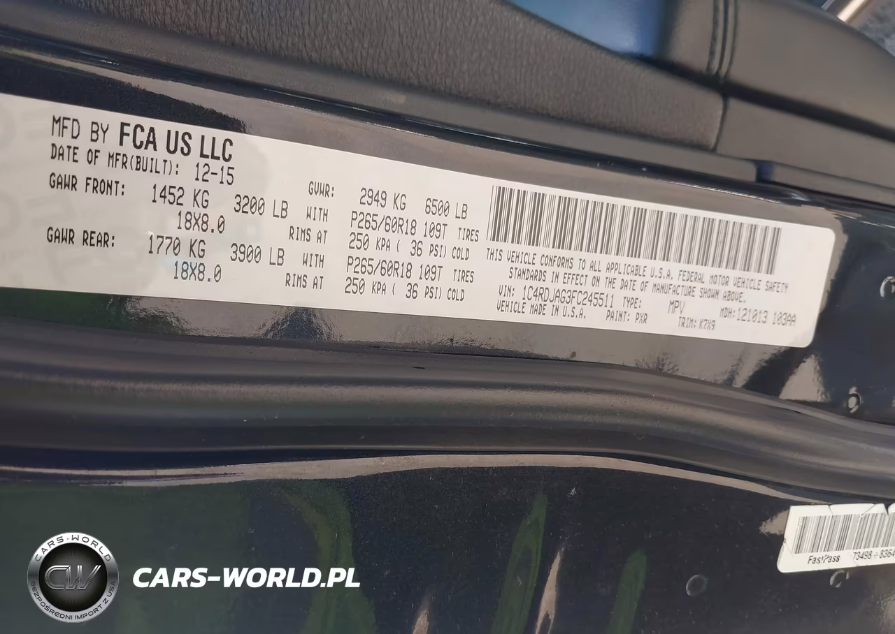 2015 Dodge Durango Sxt VIN:1C4RDJAG3FC245511 - 9