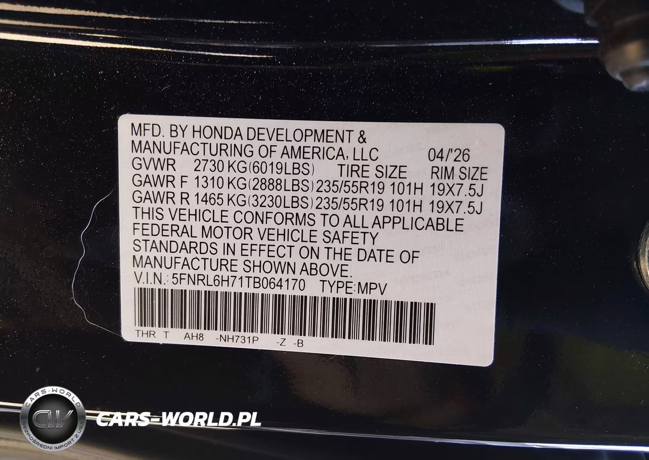 2026 Honda Odyssey Sport-L VIN:5FNRL6H71TB064170 - 9