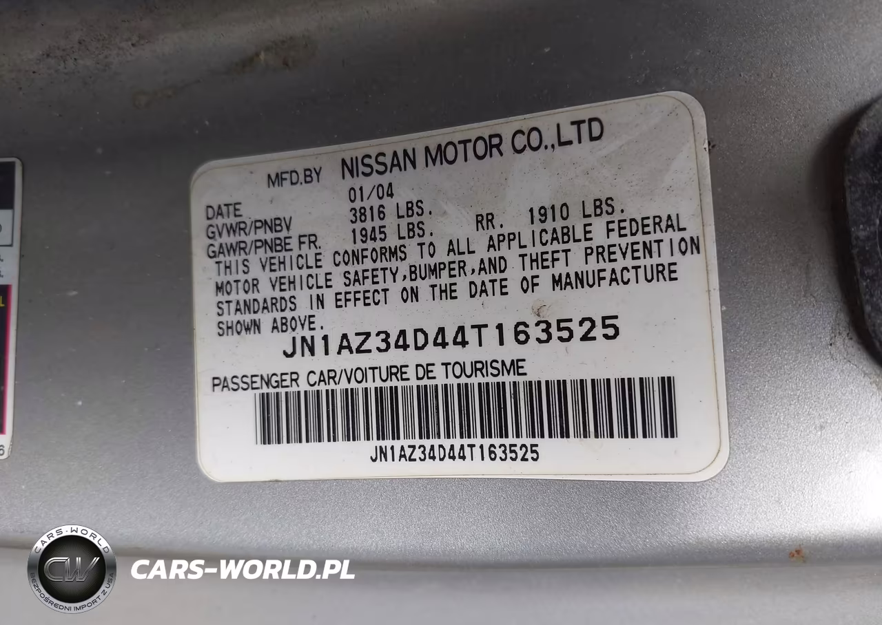 2004 Nissan 350Z Touring VIN:JN1AZ34D44T163525 - 9