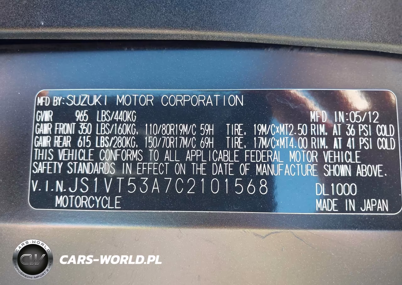 2012 Suzuki Dl1000 VIN:JS1VT53A7C2101568 - 10