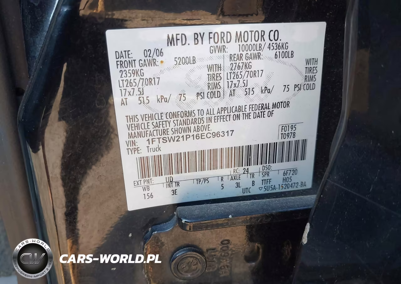 2006 Ford F-250 Lariat-Xl-Xlt VIN:1FTSW21P16EC96317 - 9