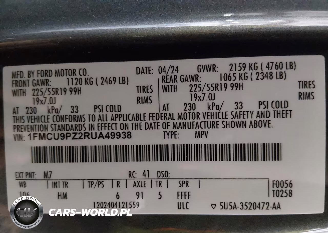 2024 Ford Escape St-Line Elite VIN:1FMCU9PZ2RUA49938 - 9