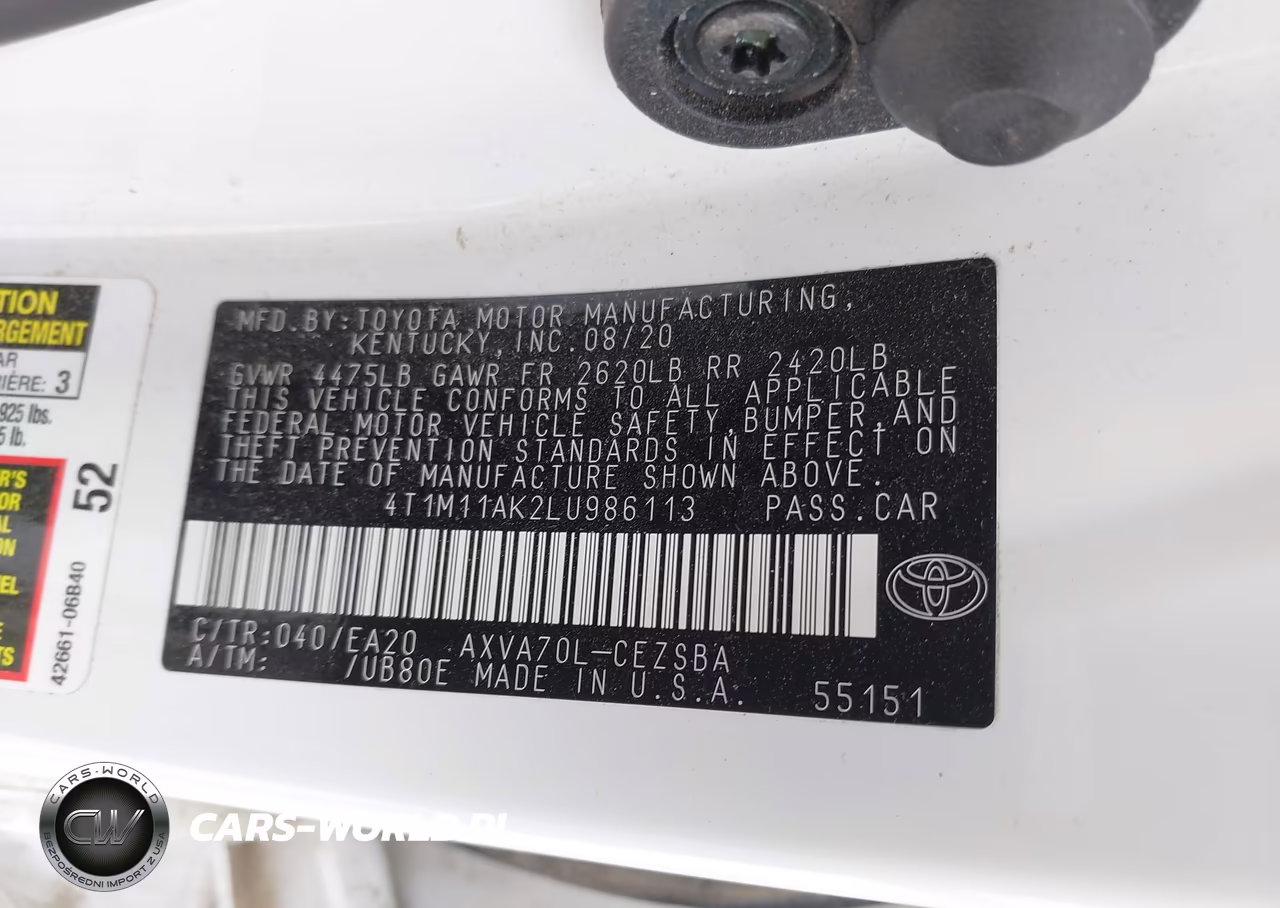 2020 Toyota Camry Se VIN:4T1M11AK2LU986113 - 8