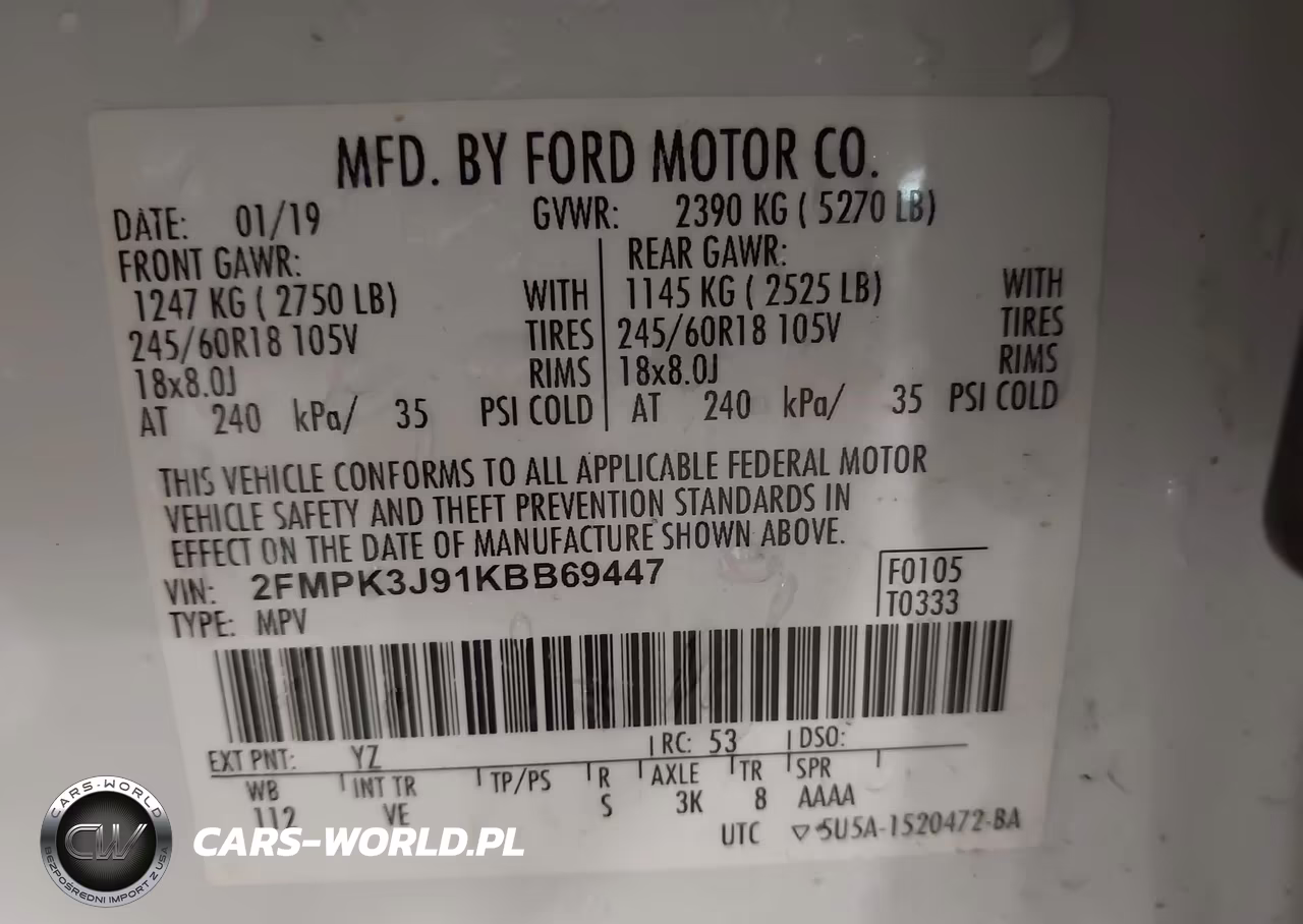 2019 Ford Edge Sel VIN:2FMPK3J91KBB69447 - 9