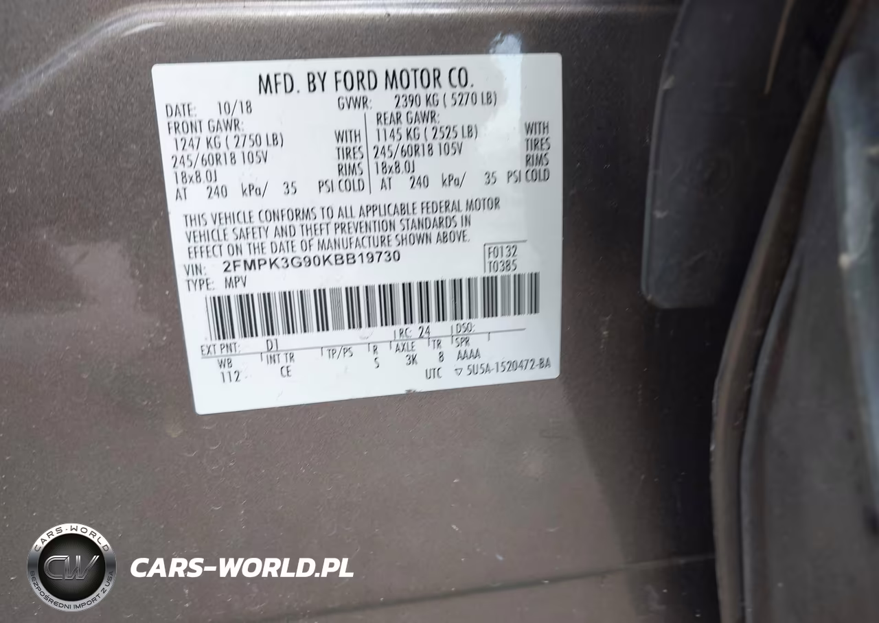 2019 Ford Edge Se VIN:2FMPK3G90KBB19730 - 9
