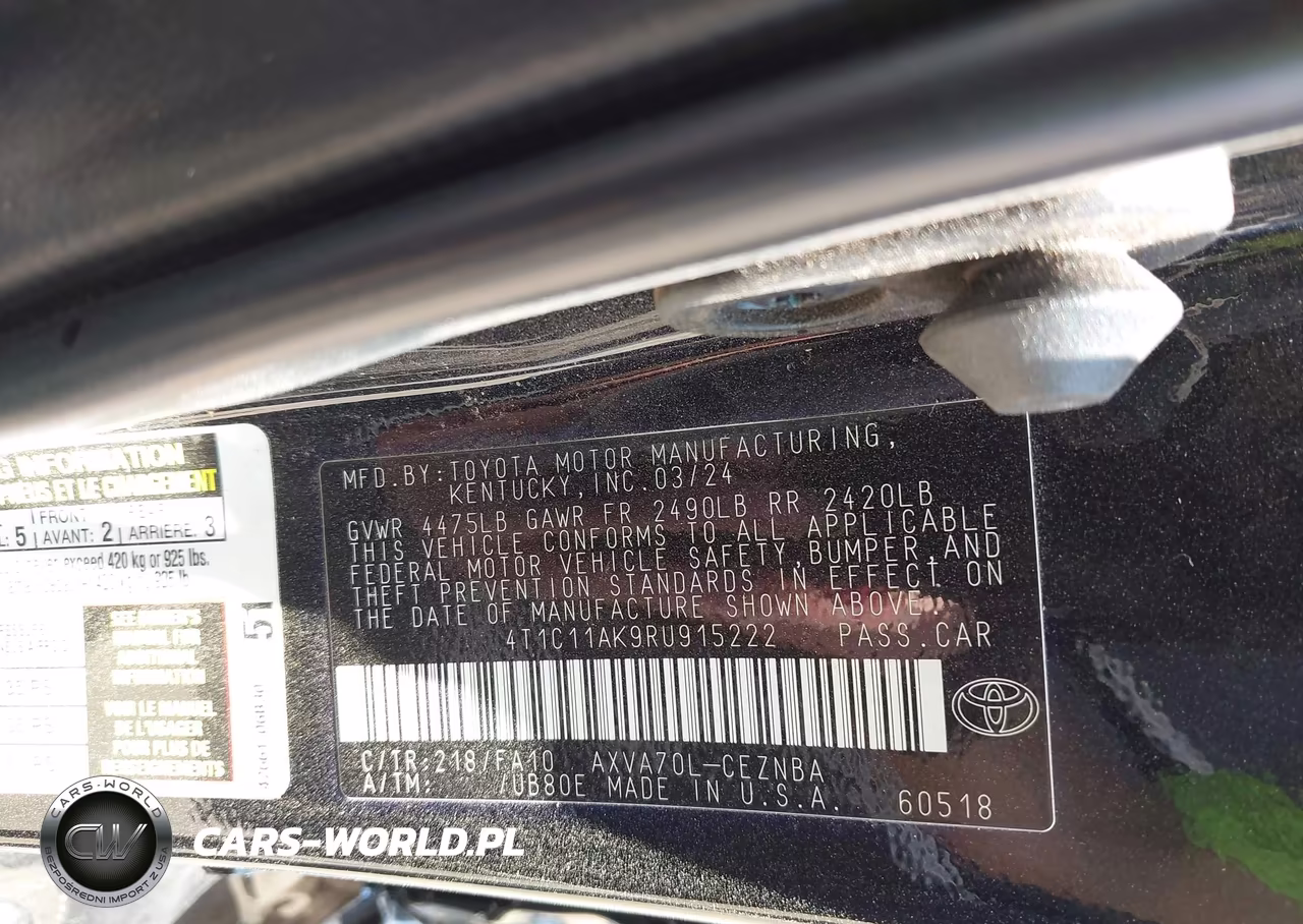 2024 Toyota Camry Le VIN:4T1C11AK9RU915222 - 9