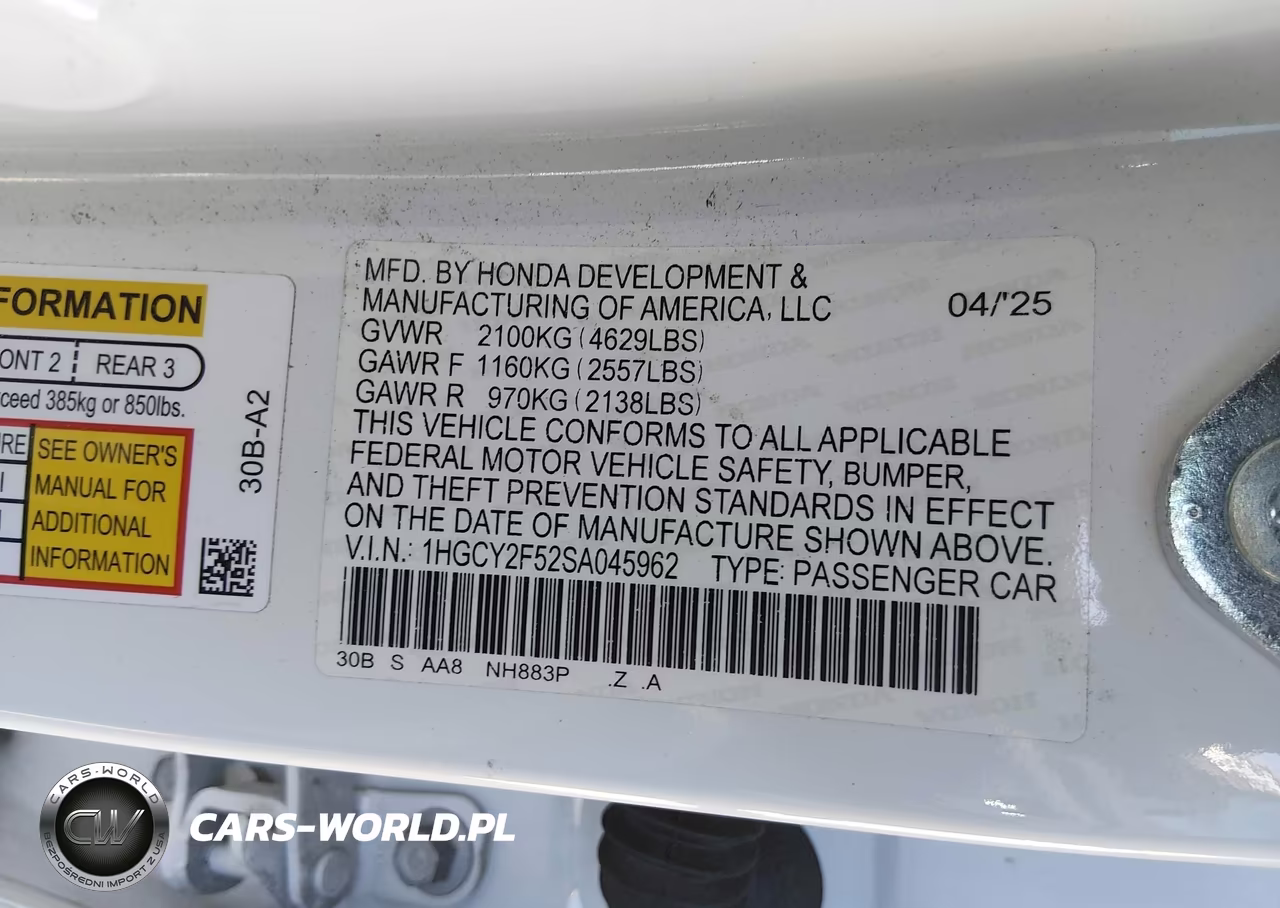 2025 Honda Accord Hybrid Sport VIN:1HGCY2F52SA045962 - 9