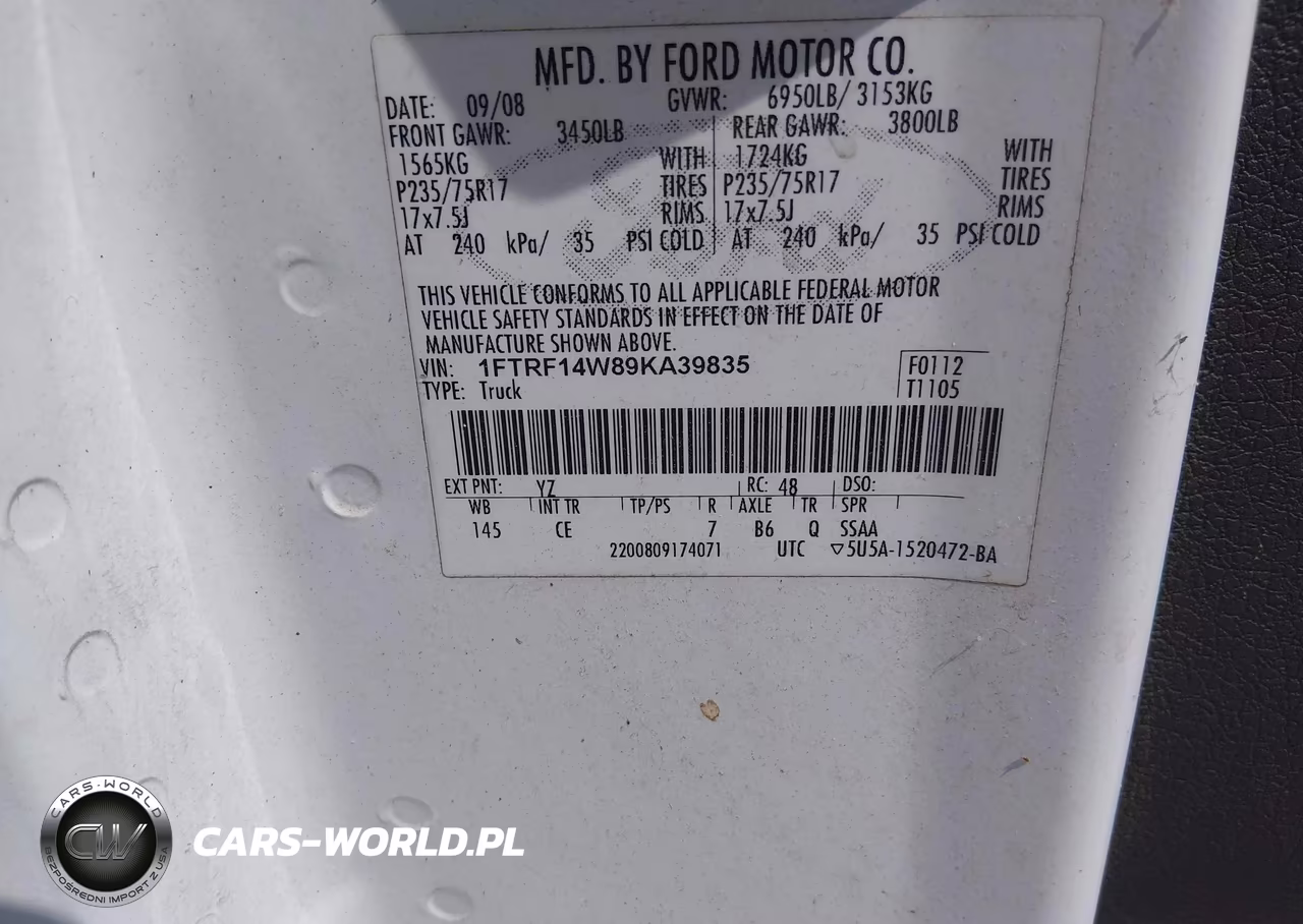 2009 Ford F150 VIN:1FTRF14W89KA39835 - 9