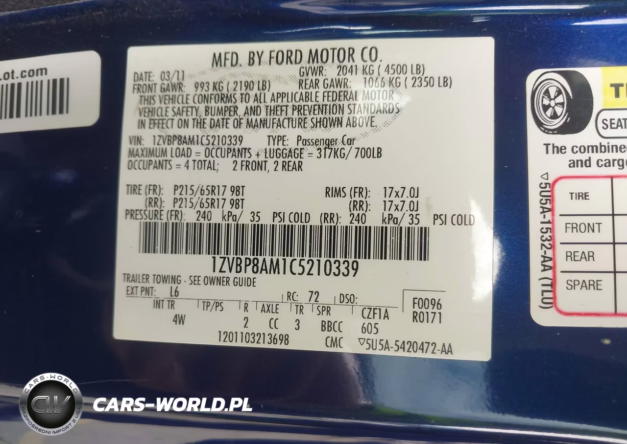 2012 Ford Mustang V6 Premium VIN:1ZVBP8AM1C5210339 - 9