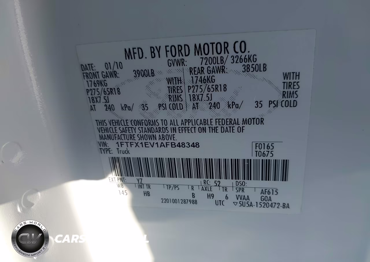 2010 Ford F-150 Fx4-Lariat-Xl-Xlt VIN:1FTFX1EV1AFB48348 - 9