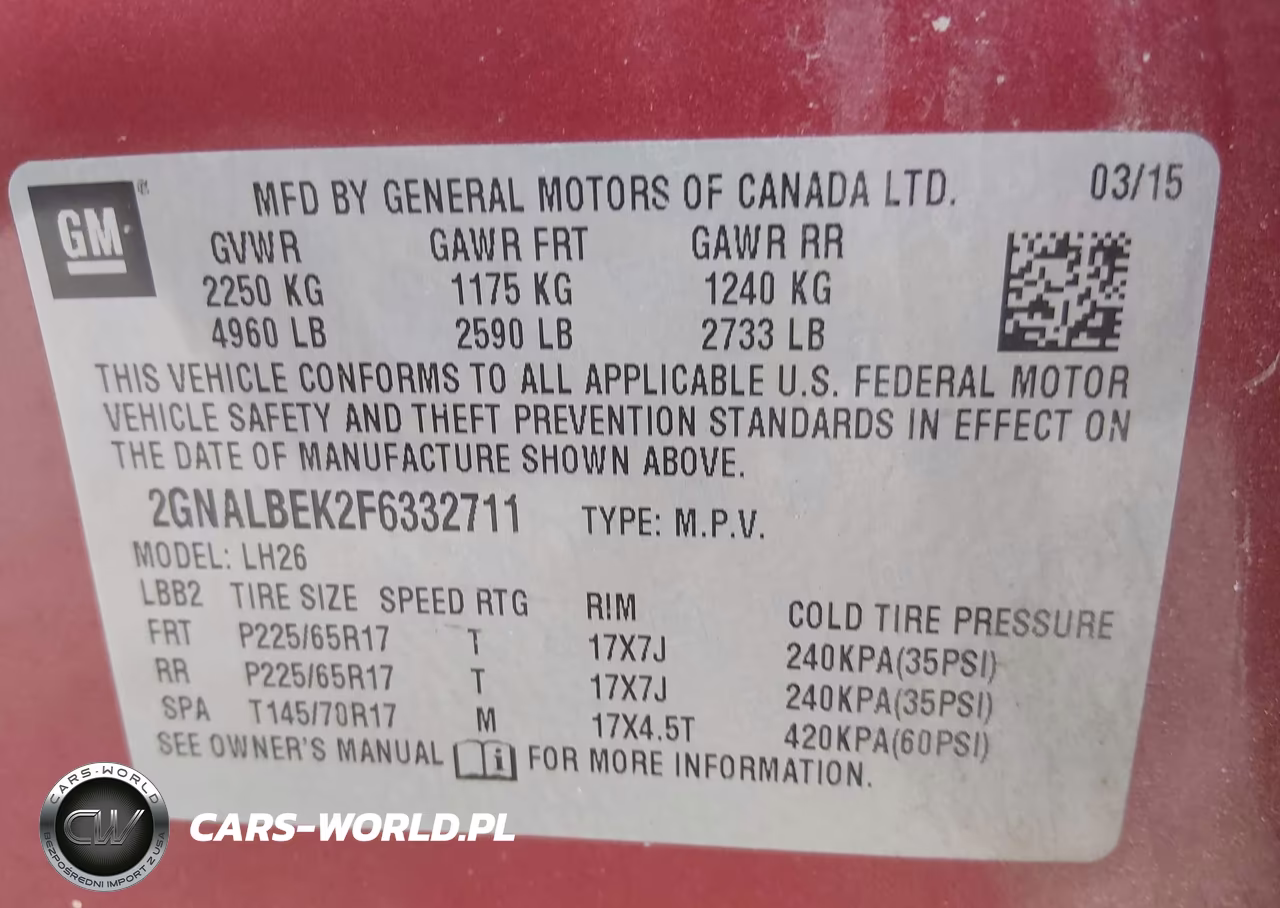 2015 Chevrolet Equinox Lt VIN:2GNALBEK2F6332711 - 9