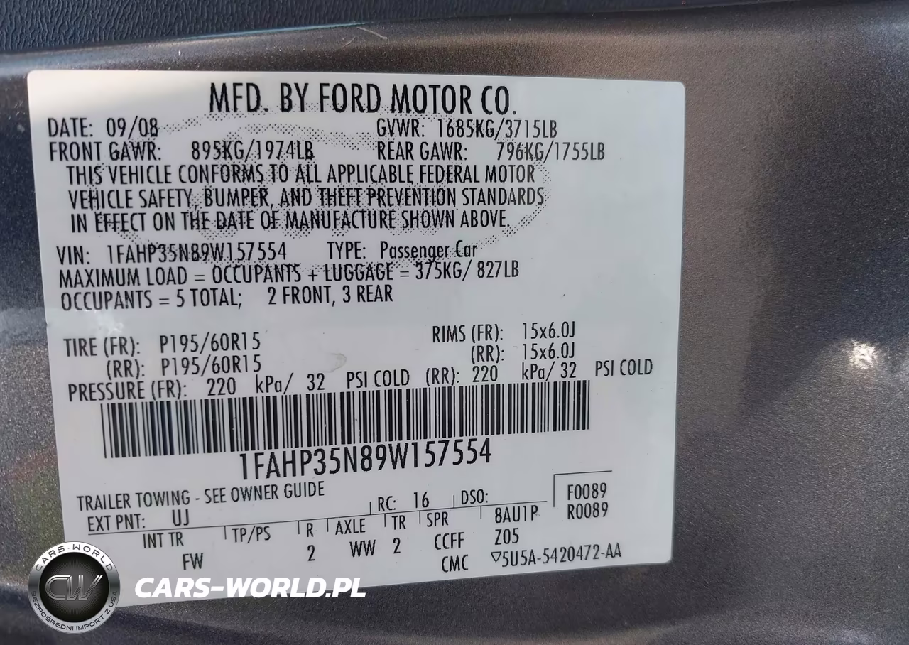2009 Ford Focus Se VIN:1FAHP35N89W157554 - 9